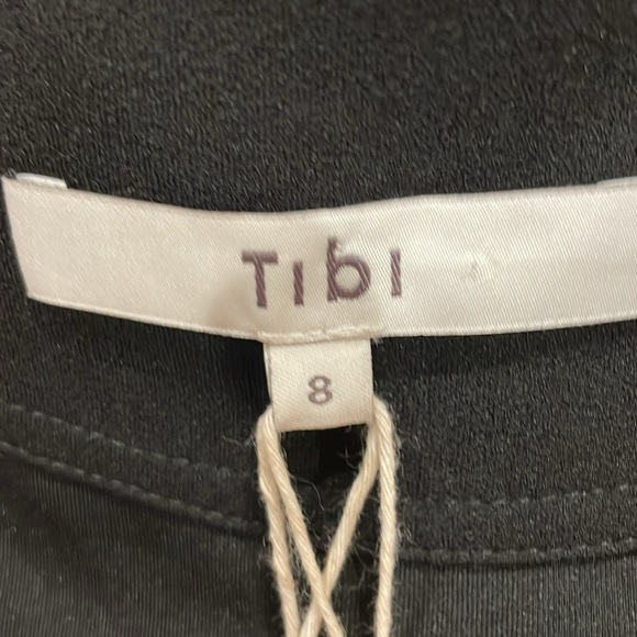 TIBI Structured Crepe V-Neck Shirred Wrap Top Black Women’s Size 8 NWT! - Picture 4 of 8